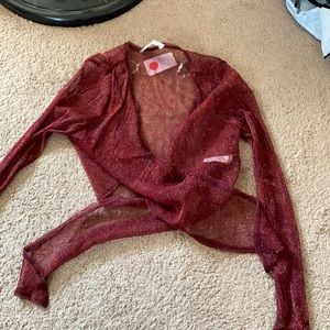 See through sheer tie shirt